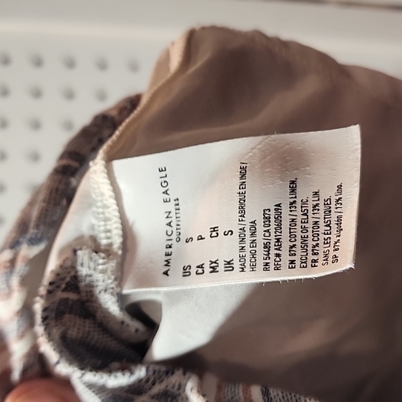 American Eagle Short Romper Size Small Linen Blend Striped - Picture 7 of 7